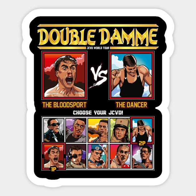 Double Damme - JCVD Jean Claude Van Damme VS Sticker by RetroReview